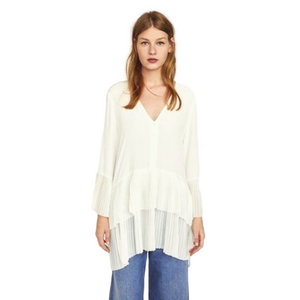 Zara ivory accordion tunic